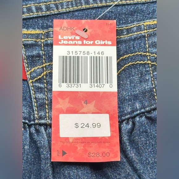 NWT SIZE 4 4T TODDLER GIRL LEVI’S JEAN SKIRT Denim blue ruffle stretchy belt NEW - Picture 6 of 6